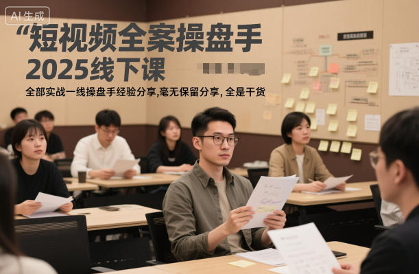 短视频全案操盘手2025线下课，全部实战一线操盘手经验分享，毫无保留分享，全是干货-智云网