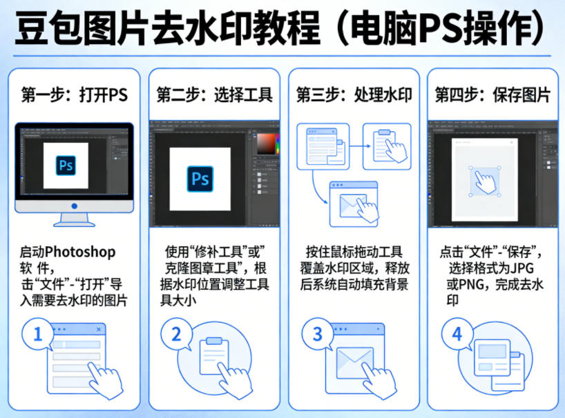 豆包图片去水印教程，电脑PS操作教程-智云网