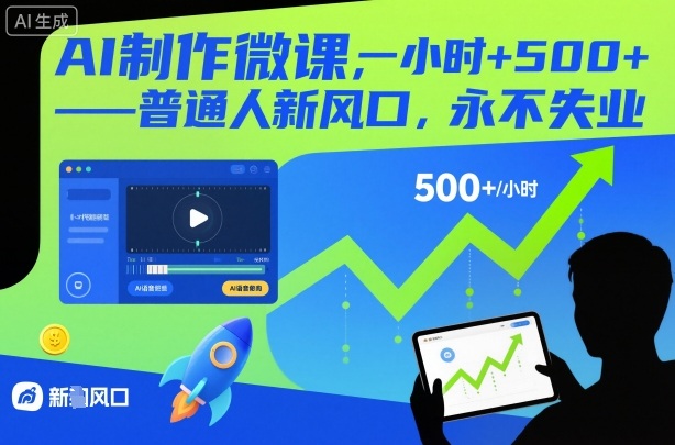 AI制作微课，一小时5张+，普通人新风口，永不失业-智云网