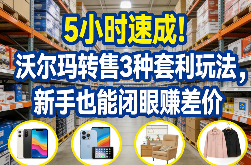 5小时速成！沃尔玛转售3种套利玩法，新手也能闭眼賺差价-智云网