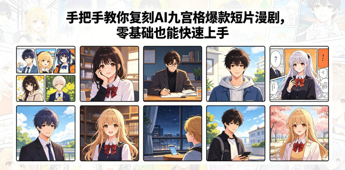 手把手教你复刻AI九宫格爆款短片漫剧，零基础也能快速上手-智云网