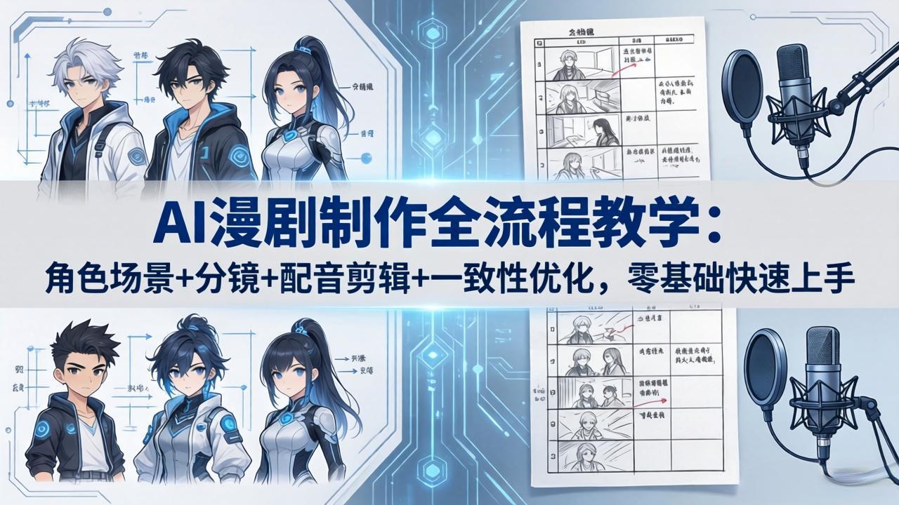 AI漫剧制作全流程教学：角色场景+分镜+配音剪辑+一致性优化，零基础快速上手-智云网