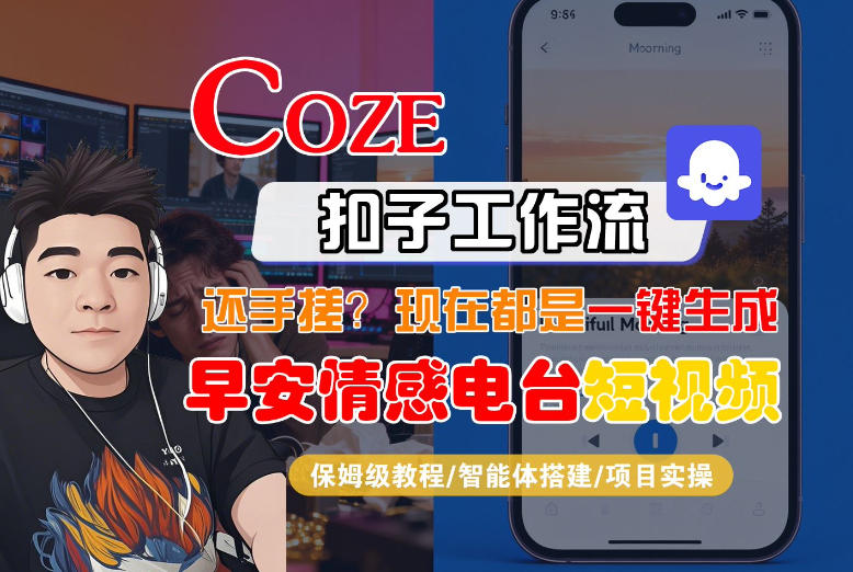 【Coze工作流搭建实操教程】【coze】早安情感电台日签视频还在手动做？用扣子工作流自动生成，省时90%-智云网
