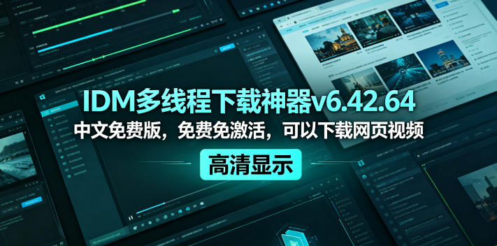 IDM多线程下载神器v6.42.64中文免费版，免费免激活，可以下载网页视频(例如飞书文档内的视频)-智云网