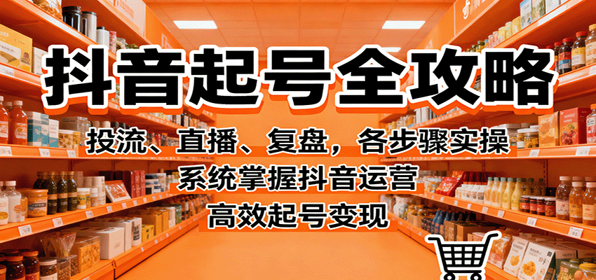 抖音起号全攻略，投流、直播、复盘，各步骤实操，系统掌握抖音运营，高效起号变现-智云网