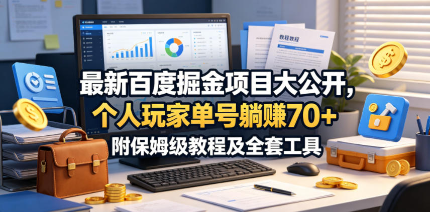 最新百度掘金项目大公开，个人玩家单号躺賺70+，附保姆级教程及全套工具【揭秘】-智云网
