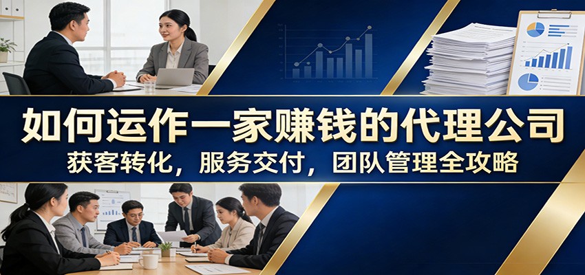 如何运作一家赚钱的代理公司:获客转化,服务交付,团队管理全攻略-智云网