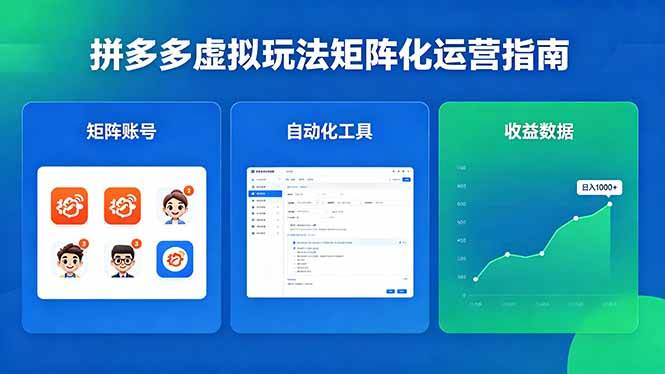 （18361期）闭眼可复制的拼多多虚拟玩法，矩阵化运营，长期稳定日入 1000+-智云网