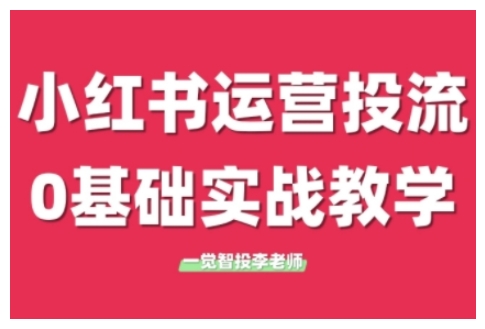 小红书运营投流，小红书广告投放从0到1的实战课，学完即可开始投放（更新26年）-智云网