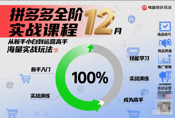 拼多多全阶实战课程12月，从新手小白到运营高手，海量实战玩法-智云网