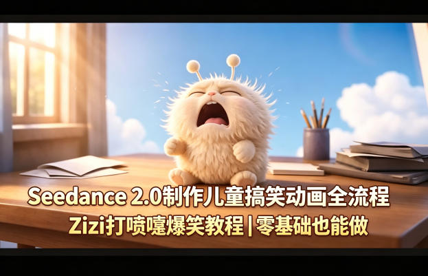 Seedance 2.0制作儿童搞笑动画全流程Zizi打喷嚏爆笑教程｜零基础也能做-智云网
