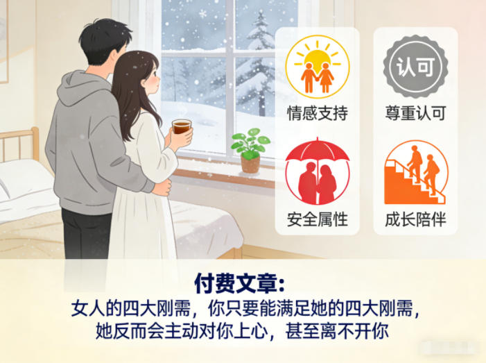 付费文章：女人的四大刚需，你只要能满足她的四大刚需，她反而会主动对你上心，甚至离不开你-智云网