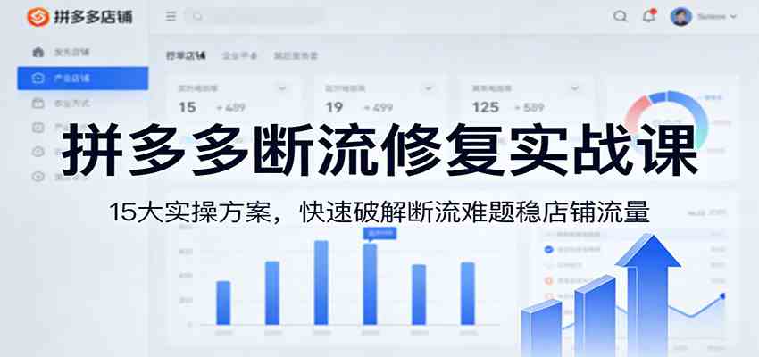 拼多多断流修复实战课：15大实操方案，快速破解断流难题稳店铺流量-智云网