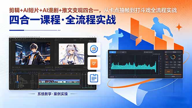 剪辑+AI短片+AI漫剧+推文变现四合一，从卡点抽帧到打斗戏全流程实战-智云网