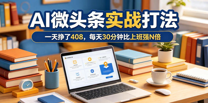 一天挣了408，AI微头条实战打法，每天30分钟比上班强N倍-智云网
