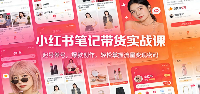小红书笔记带货实战课:起号养号,爆款创作,轻松掌握流量变现密码-智云网