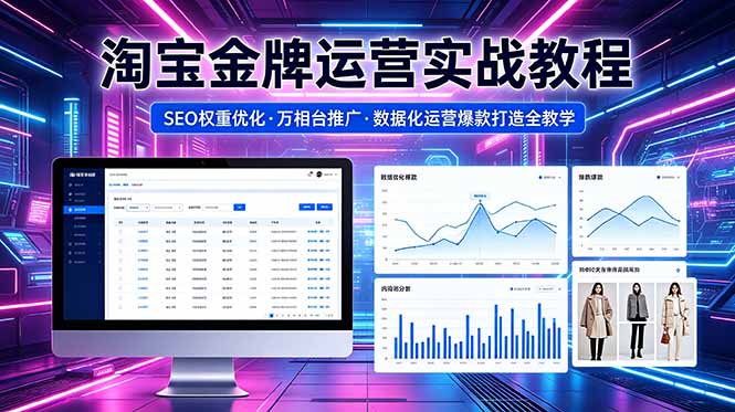 2026 淘宝金牌运营实战教程，SEO权重优化万相台推广，数据化运营爆款打造全教学-智云网