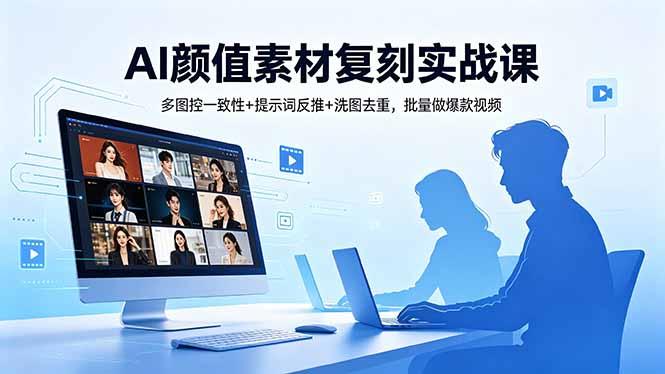 AI颜值素材复刻实战课，多图控一致性+提示词反推+洗图去重，批量做爆款视频-智云网