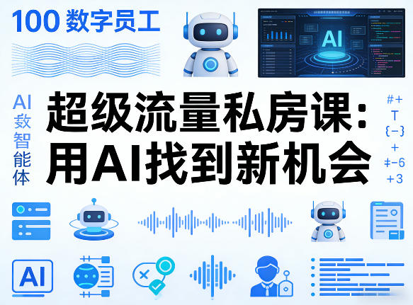 你的AI数字员工100个智能体，超级流量私房课，用AI找到新机会-智云网