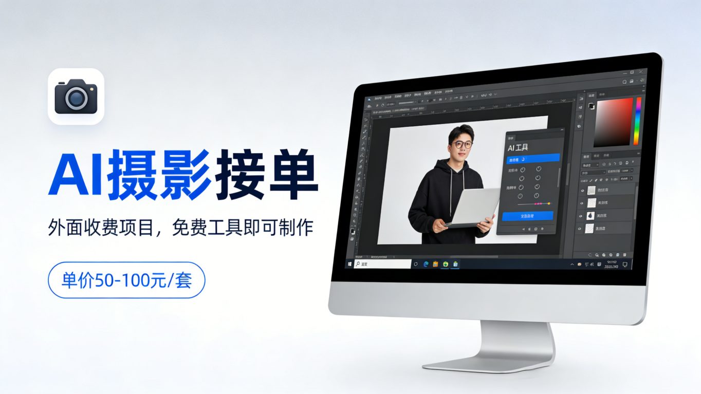 外面收费项目，AI摄影接单，免费工具就可以做，单价50-100一套-智云网