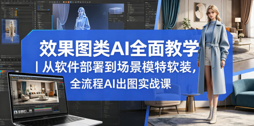 效果图类AI全面教学｜从软件部署到场景模特软装，全流程AI出图实战课-智云网