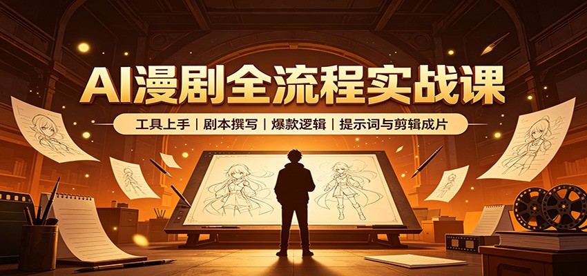 AI漫剧全流程实战课：工具上手、剧本撰写、爆款逻辑、提示词与剪辑成片-智云网