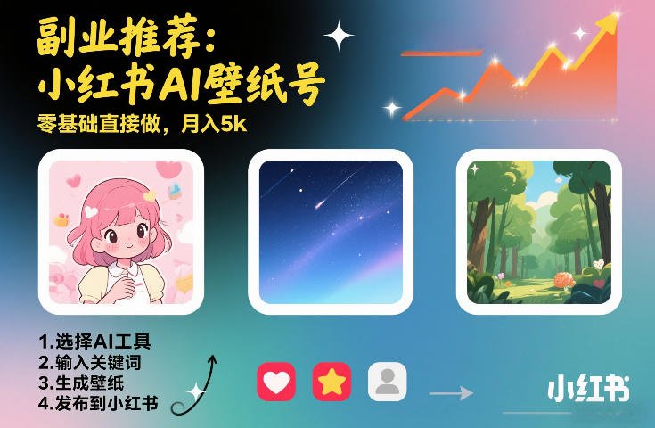 副业推荐：小红书AI壁纸号，零基础直接做，月入5k-智云网