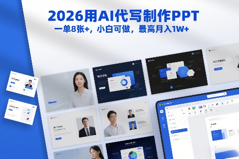 2026用AI代写制作PPT，一单8张+，小白可做，最高月入1W+-智云网