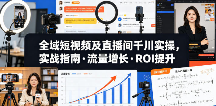 全域短视频及直播间千川实操，实战指南·流量增长·ROI提升-智云网