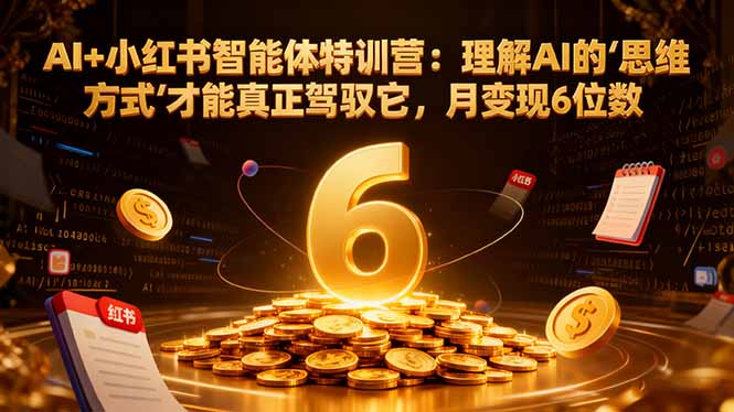 AI+小红书智能体特训营：理解AI的思维方式才能真正驾驭它，月变现6位数-智云网