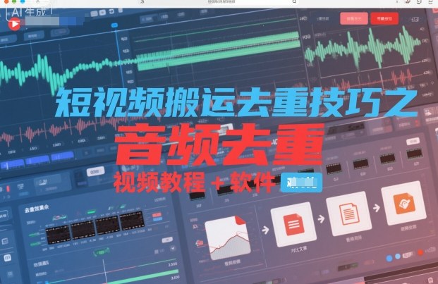 短视频搬运去重技巧之音频去重，视频教程+软件-智云网