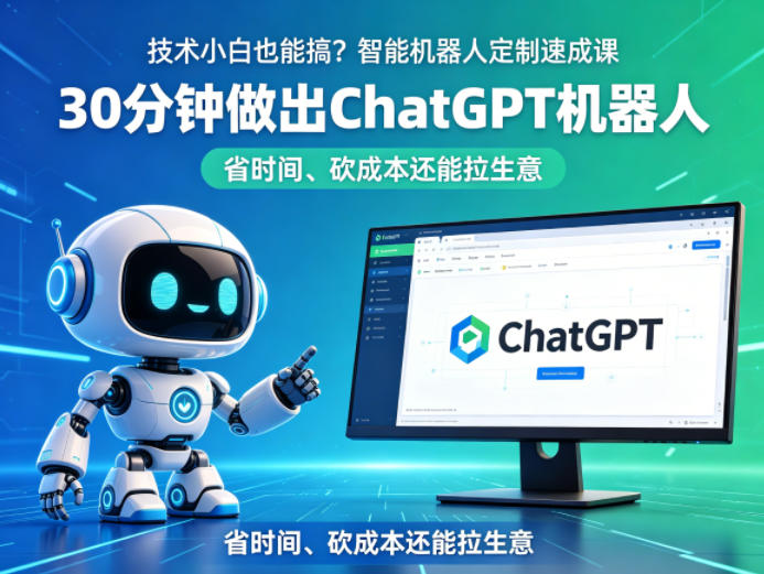 技术小白也能搞？智能机器人定制速成课，30分钟做出ChatGPT机器人，省时间、砍成本还能拉生意-智云网