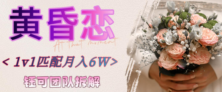 副业拆解：黄昏恋1对1匹配月入6个，潜力巨大-智云网