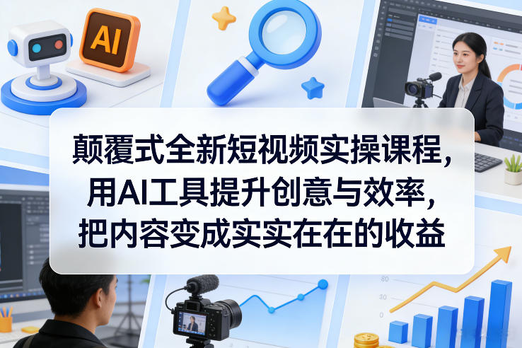 颠覆式全新短视频实操课程，用AI工具提升创意与效率，把内容变成实实在在的收益-智云网