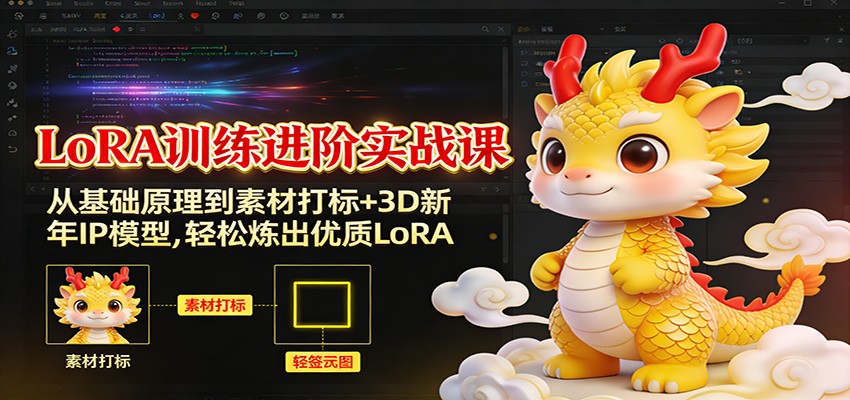 LoRA训练进阶实战课：从基础原理到素材打标+3D新年IP模型，轻松炼出优质LoRA-智云网