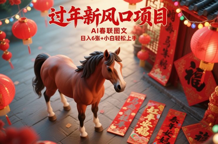 过年新风口项目，用ai春联图文，日入6张+小白轻松上手【揭秘】-智云网
