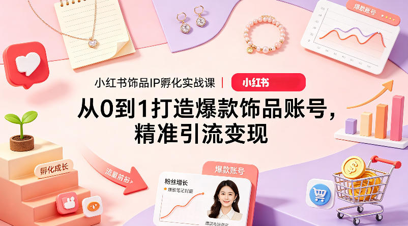 小红书饰品IP孵化实战课｜从0到1打造爆款饰品账号，精准引流变现-智云网