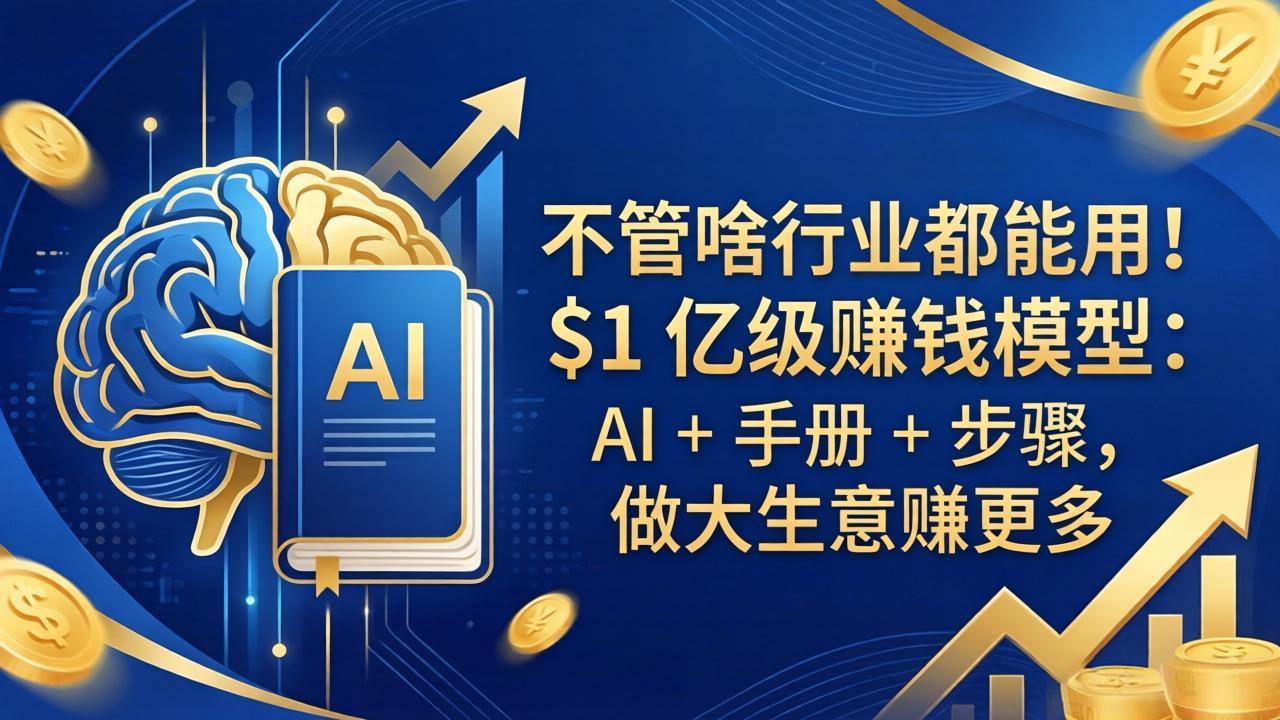 不管啥行业都能用！$1 亿级赚钱模型：AI + 手册 + 步骤，做大生意赚更多-智云网