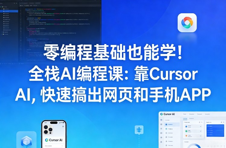 零编程基础也能学！全栈AI编程课：靠Cursor AI，快速搞出网页和手机APP-智云网