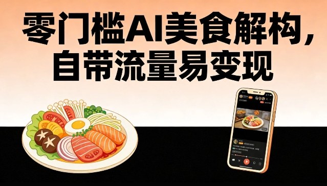 零门槛AI美食解构，自带流量易变现-智云网