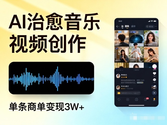 AI做治愈音乐视频，多平台投稿，单条商单变现3W+-智云网