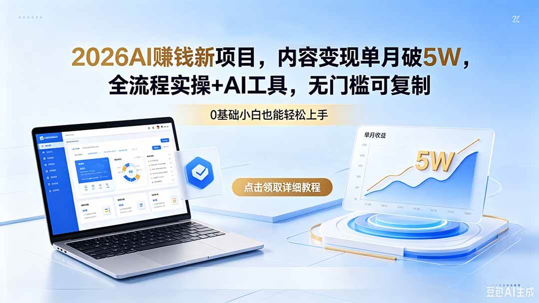 （18476期）2026AI赚钱新项目，内容变现单月破5W，全流程实操+AI工具，无门槛可复制-智云网