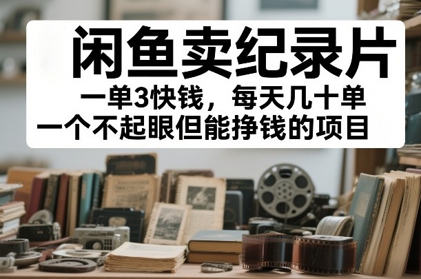 闲鱼卖纪录片，一单3快钱，每天几十单，一个不起眼但能挣钱的项目【揭秘】-智云网