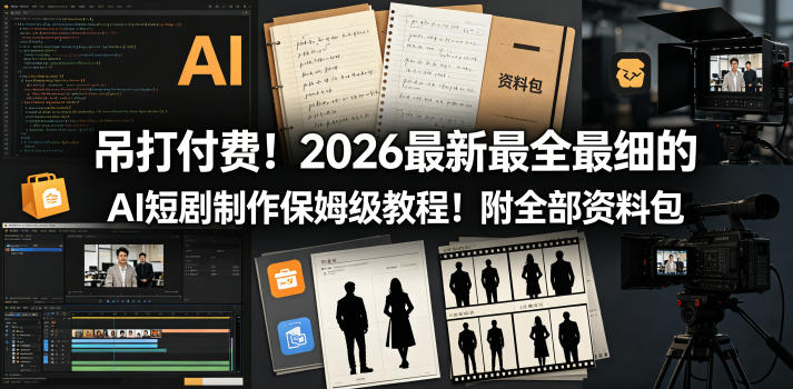 吊打付费！2026最新最全最细的AI短剧制作保姆级教程！附全部资料包-智云网