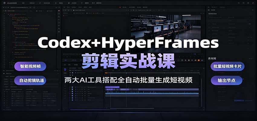 Codex+HyperFrames剪辑实战课：两大AI工具搭配全自动批量生成短视频-智云网