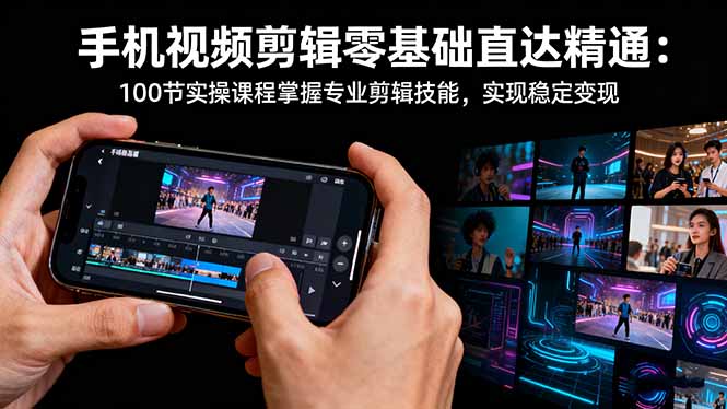 手机视频剪辑零基础直达精通：100节实操课程掌握专业剪辑技能，实现稳…-智云网