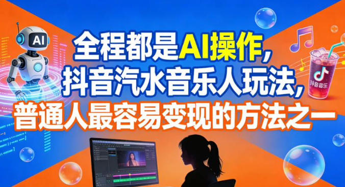 全程都是AI操作，抖音汽水音乐人玩法，普通人最容易变现的方法之一-智云网