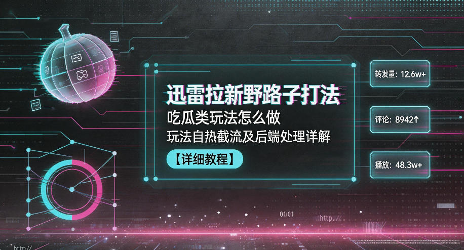 迅雷拉新野路子打法，吃瓜类玩法怎么做，玩法自热截流及后端处理详解-智云网