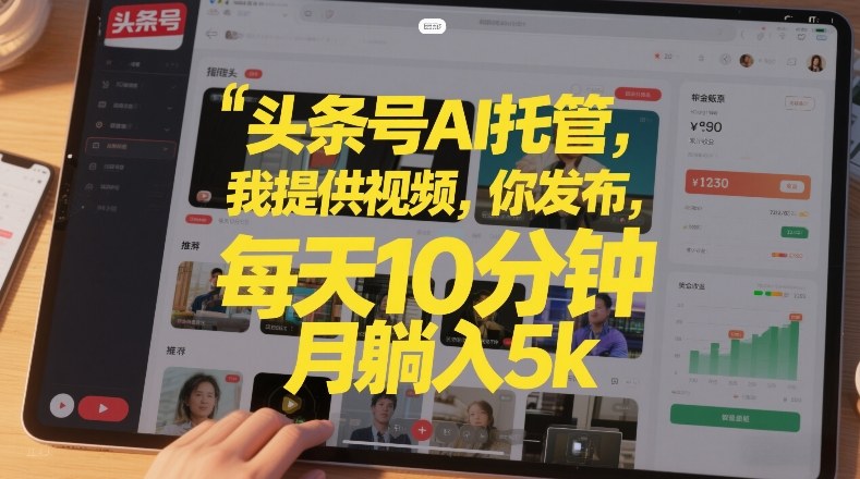 头条号AI托管，我提供视频，你发布，每天10分钟，月躺入5k+【揭秘】-智云网