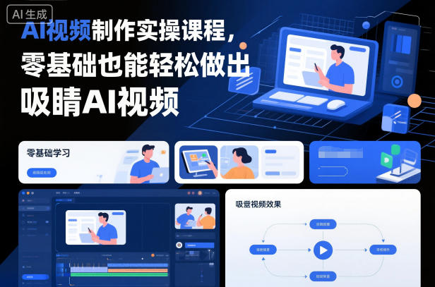 AI视频制作实操课程，零基础也能轻松做出吸睛AI视频-智云网